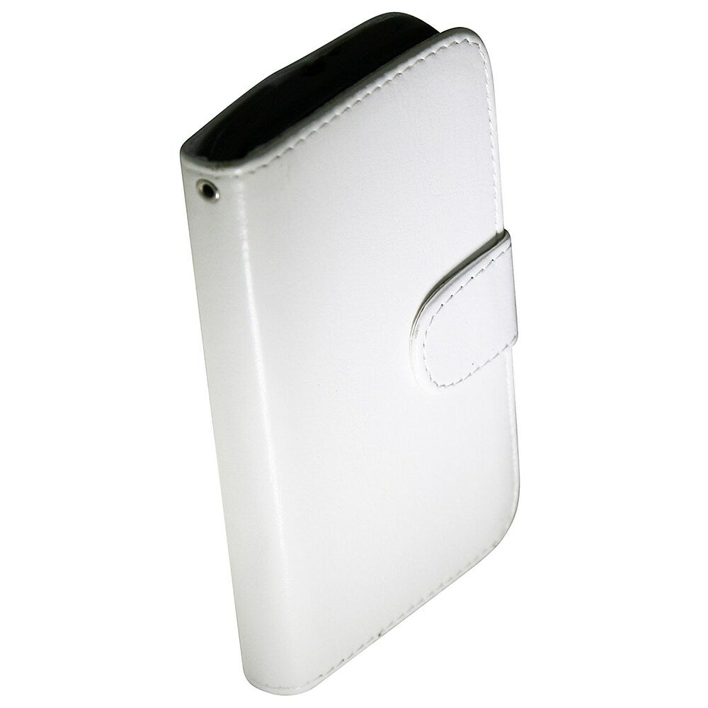 Image of Exian Leather Wallet Case for Motorola Moto G - White