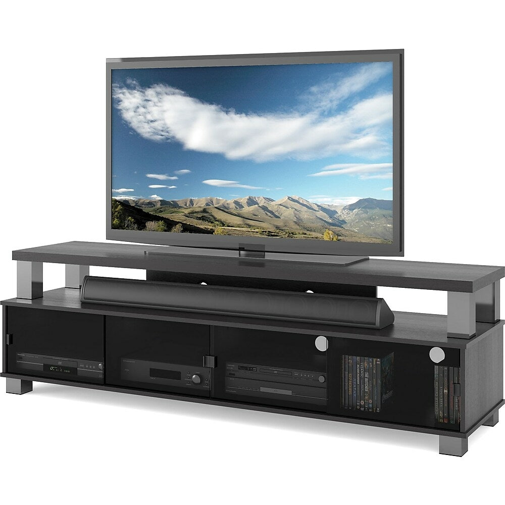 Image of Sonax Bromley Collection 75" 2 Tier TV Bench, Ravenwood Black