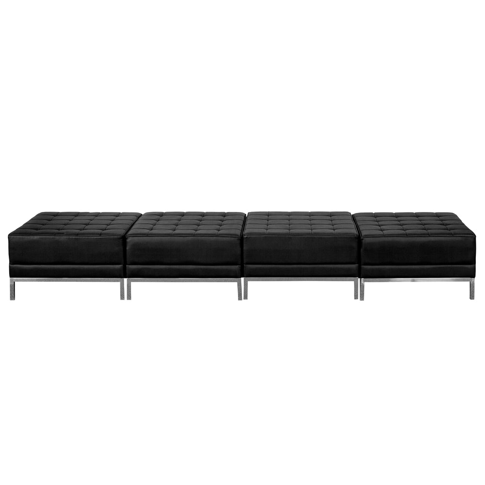 Image of Flash Furniture HERCULES Imagination Series Black LeatherSoft Four Seat Bench