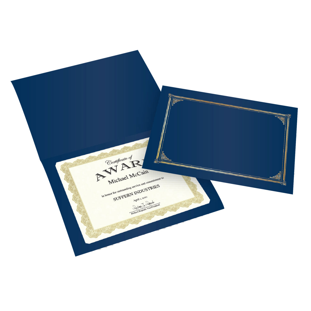 Image of Geographics Certificate and Document Covers, Linen Textured, 9-3/4" x 12-1/2", Navy, 6 Pack