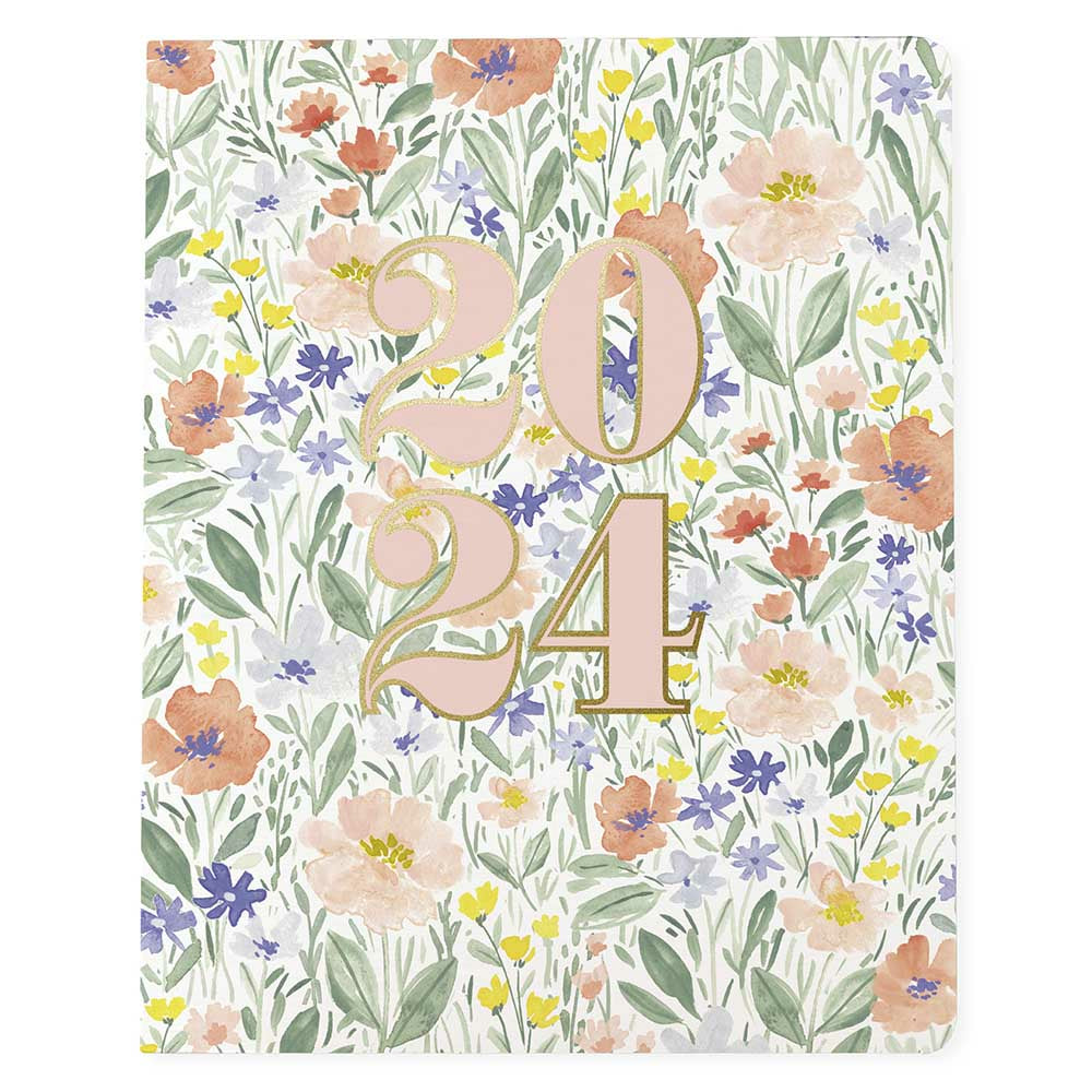 Image of Graphique de France 2024 Wildflower Garden Monthly Academic At a Glance - 8" x 10" - Assorted - English