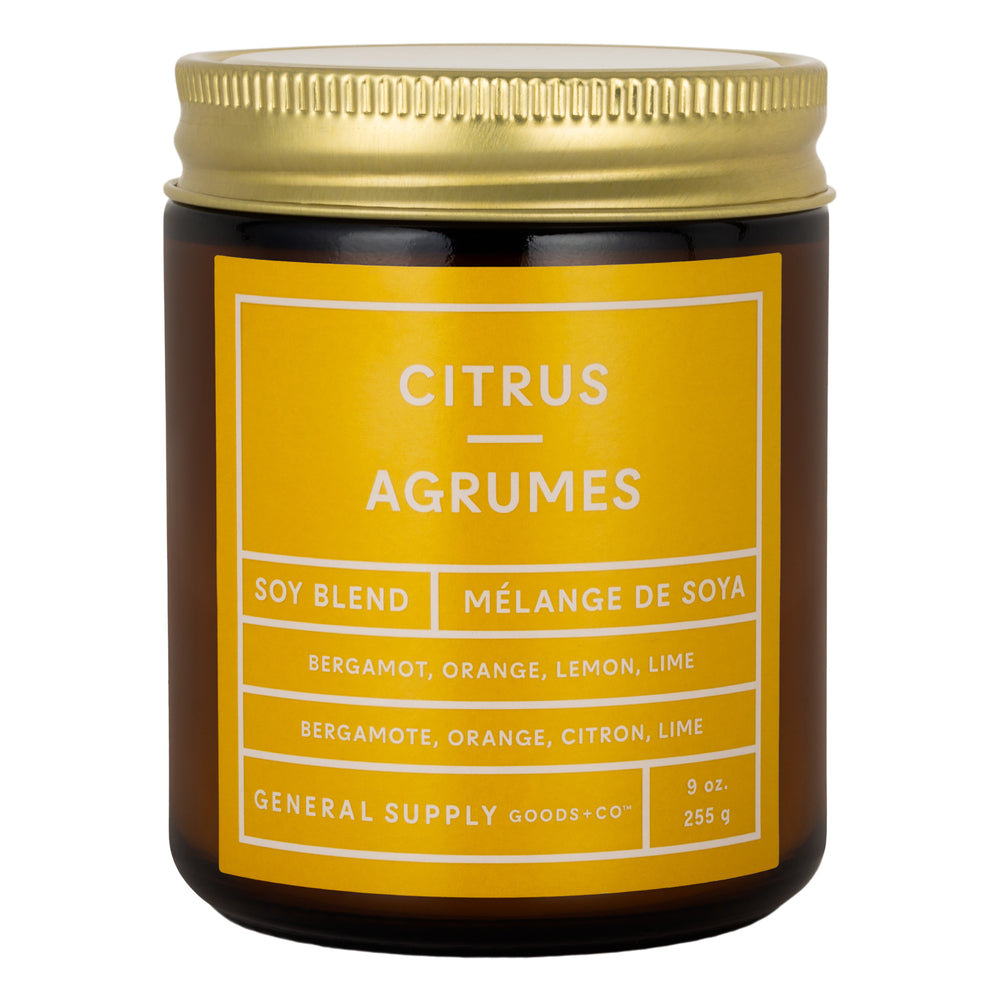 Image of General Supply Goods + Co Amber Glass Candle - 9 oz - Citrus