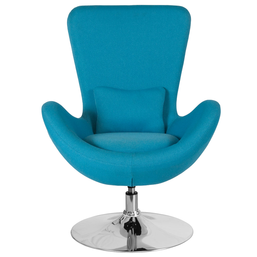 Image of Flash Furniture Egg Series Aqua Fabric Side Reception Chair, Blue