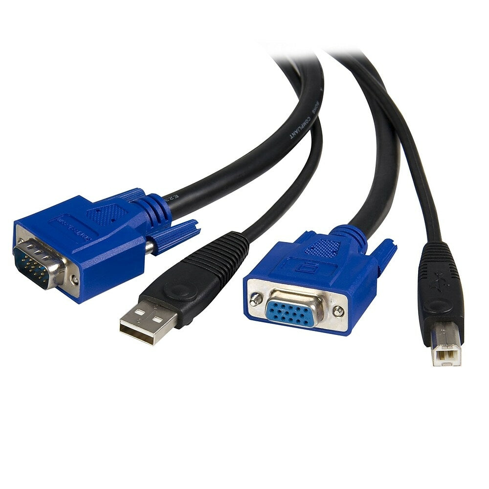Image of StarTech 2-in-1 USB KVM Cable, 6 Ft