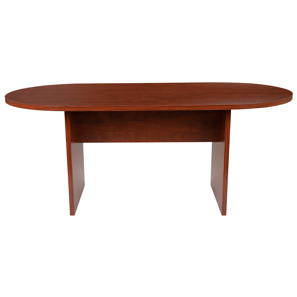 Image of Flash Furniture 6 Foot (72 inch) Oval Conference Table - Cherry
