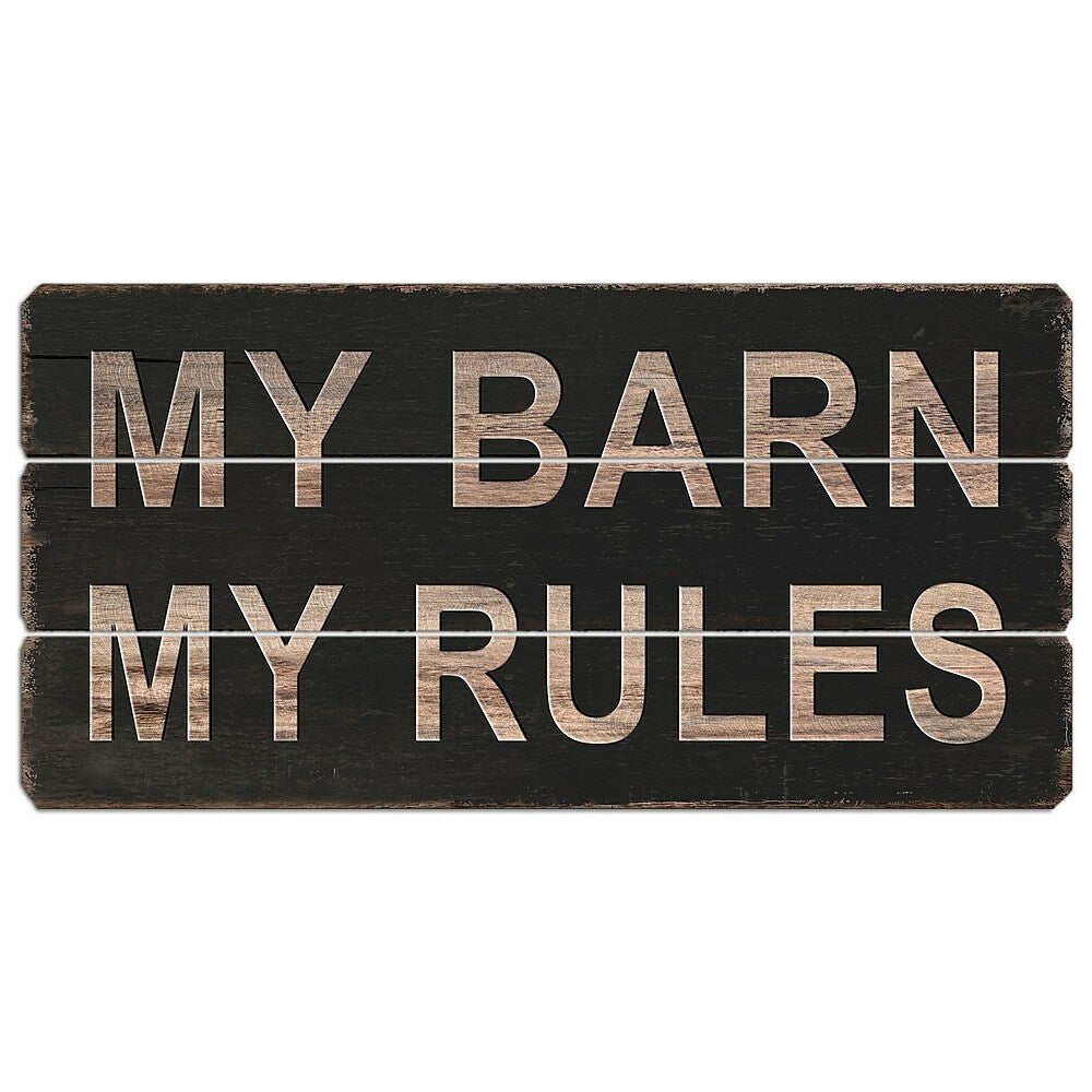 Image of Sign-A-Tology My barn my rules Wooden Sign - 24" x 12"