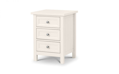 Julian Bowen Maine 3 Drawer Bedside Chest Surf White-Better Bed Company 