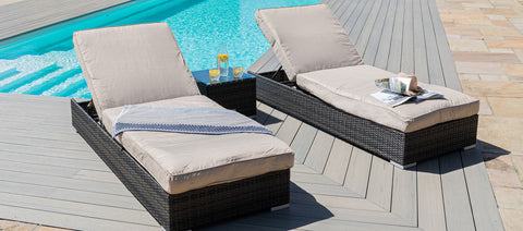 Maze Rattan Orlando Sunlounger Set-Better Bed Company 