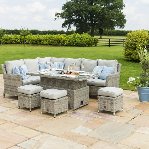 Maze Rattan Oxford Corner Dining Set with Ice Bucket And Rising Table-Better Bed Company 