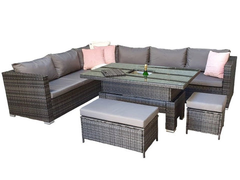 Signature Weave Catalina Corner Dining Set With Lift Table And Ice Bucket-Better Bed Company 