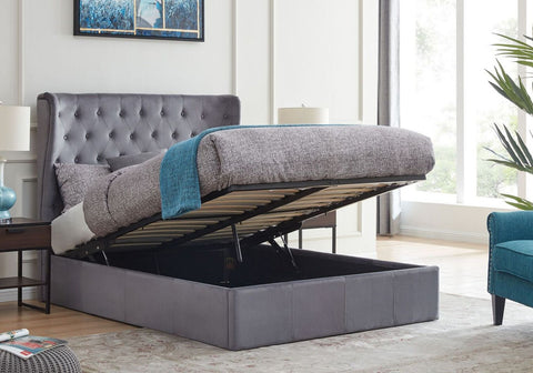 Flintshire Furniture Holway Grey Fabric Ottoman Bed-Better Bed Company 