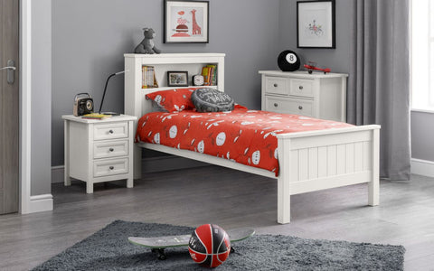 Julian Bowen Maine Bookcase Bed Surf White-Better Bed Company 