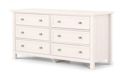 Julian Bowen Maine 6 Drawer Wide Chest Surf White-Better Bed Company 