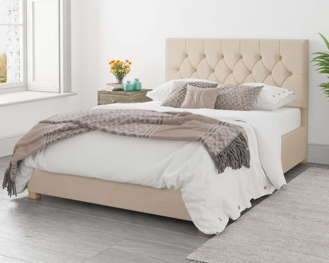 Cream King Size Ottoman Bed Frame 