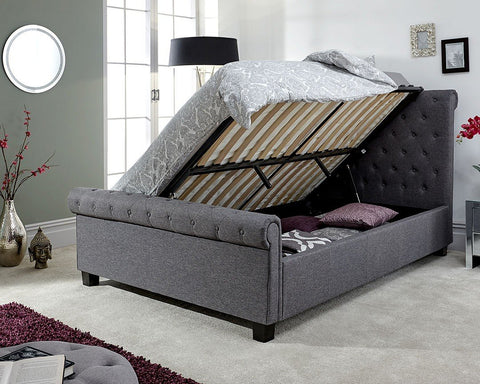 Grey Ottoman Bed 