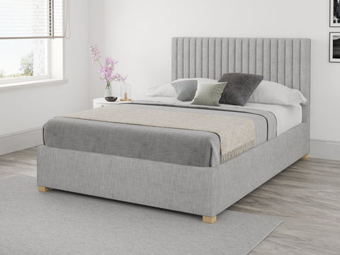 Light Grey Ottoman Bed-Better Bed Company 