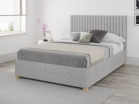 Single Ottoman Bed Light Grey 