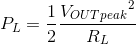 Class AB output stage load power equation