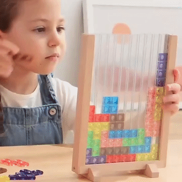 1 Piece Children's Tabletop Game Tetris Parent-child Interactive  Three-dimensional Building Block Puzzle Imagination Creativity Color Shape  Cognitive