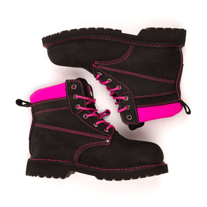 pink steel toe boots