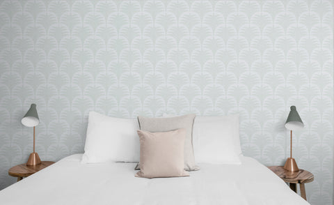 Mint Wallpaper for the bedroom. Boho Wallpaper. Mint Wallpaper. Boho bedroom design. 