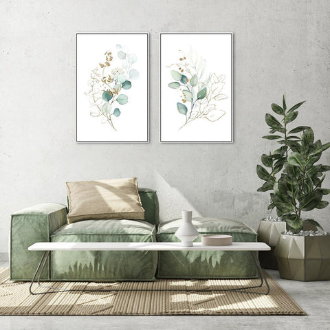 Eucalyptus Leaves with Golden Twigs, Set of 2, Style A