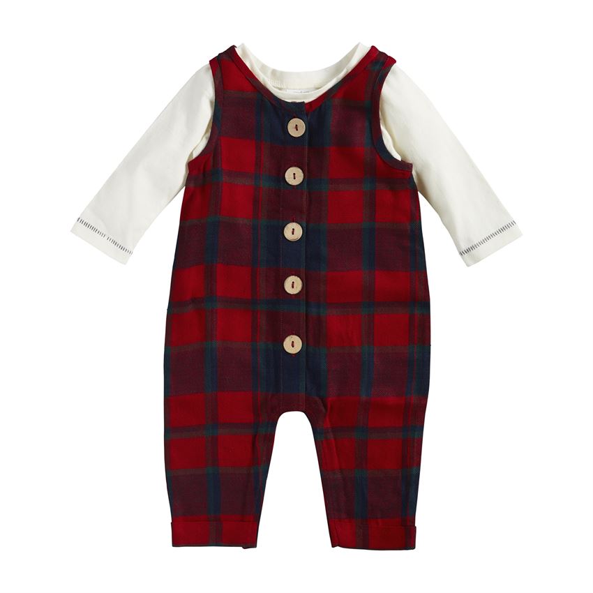 Mud Pie - Tartan Overall Set 11010336 : Connie's Children's Shop