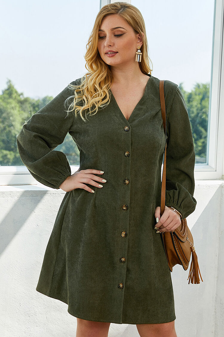 plus size button front dress