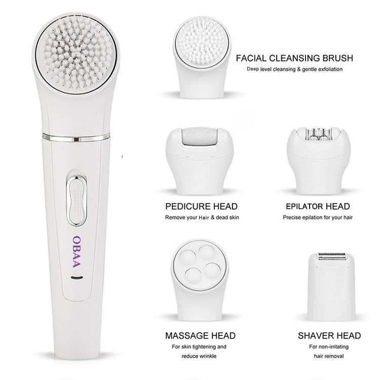 5 in 1 Ultimate Beauty Kit: Epilator, Facial Cleansing Brush, Body Hair Removal, Bikini Trimmer and Eyebrow Razor