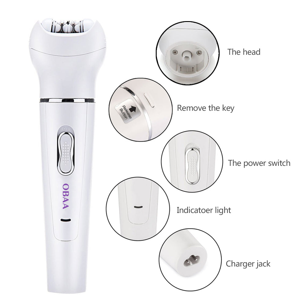 5 in 1 Ultimate Beauty Kit: Epilator, Facial Cleansing Brush, Body Hair Removal, Bikini Trimmer and Eyebrow Razor