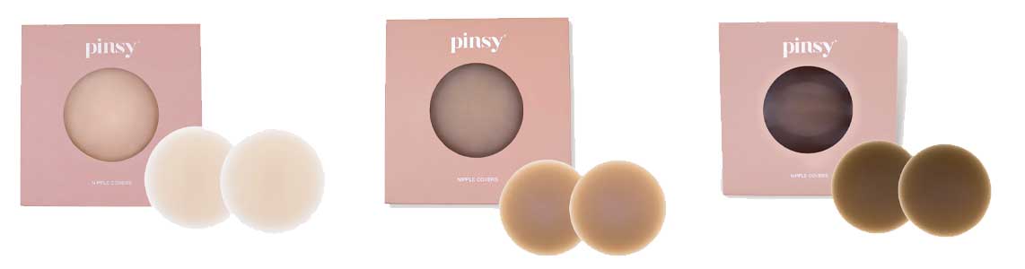 Pinsy Nipple Covers in three colors