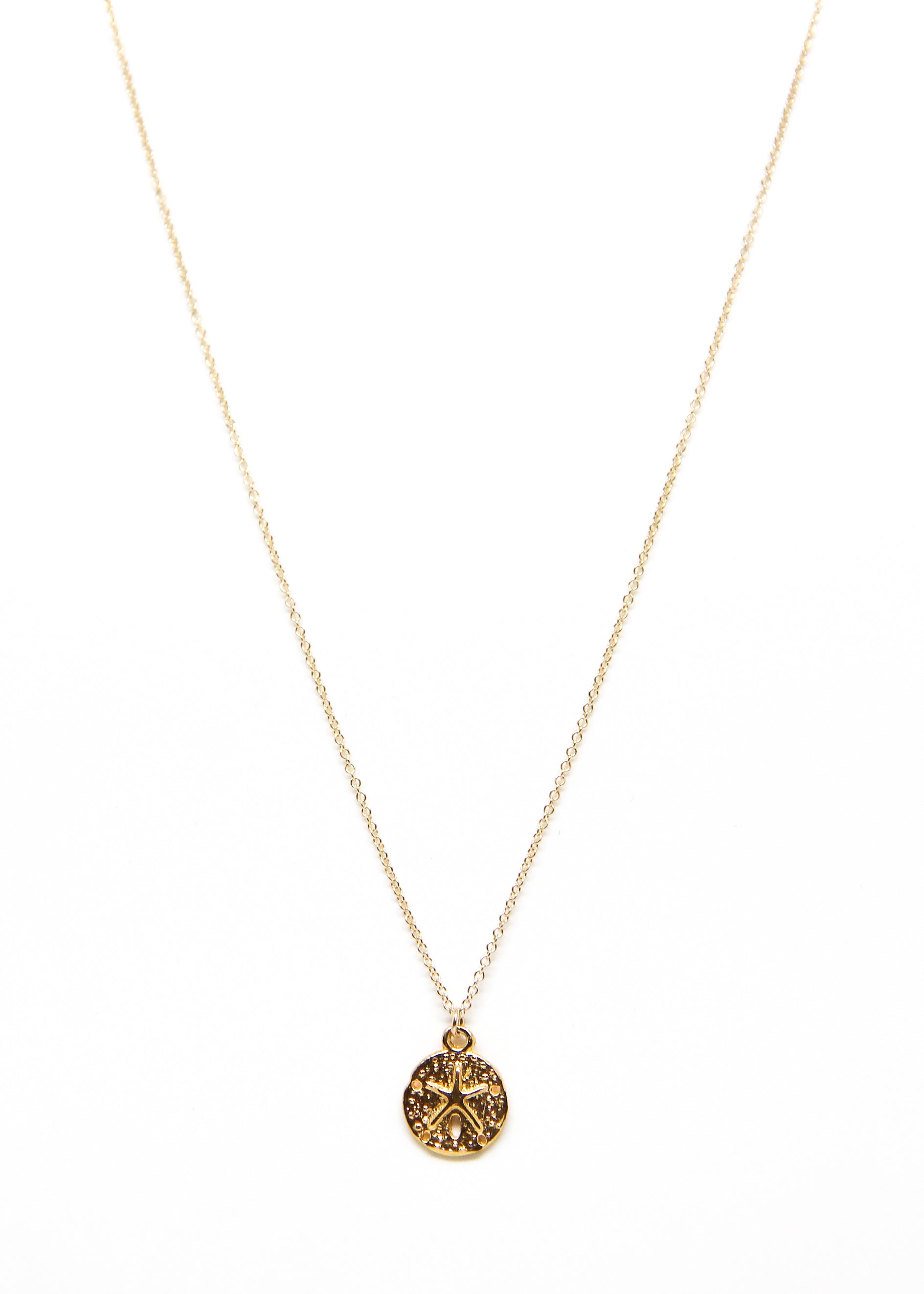 Single Necklace Sand Dollar Gold – Mina De Mar