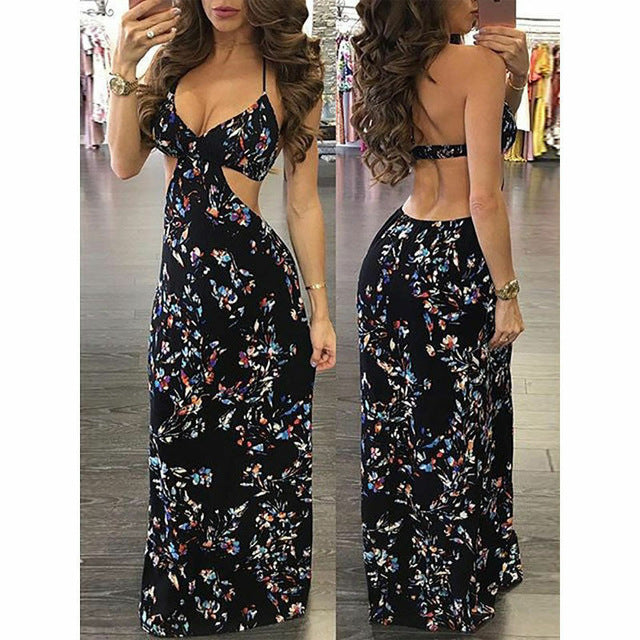 backless maxi dress casual