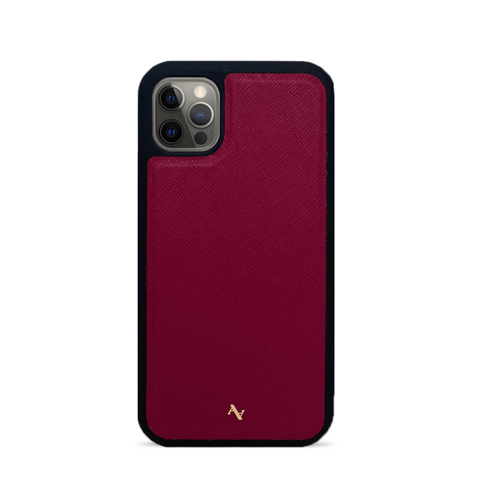 Maad Classic Red Custom Leather Iphone 12 Pro Case 0384