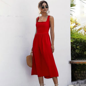Women Long Dress Summer Sexy Backless Casual White Black Ruched Slip Midi Sundresses 2020 Ladies Pleated Spaghetti Strap Clothes