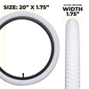 304 20 inch bike tire 1.75 inch wide white