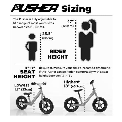 balance bike height chart