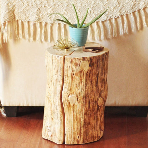 DIY Wood Stump Table - Justine Celina