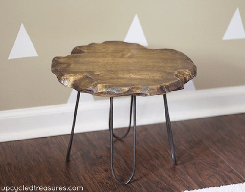 rustic wonderland diy ideas - small stool with hairpin style legs