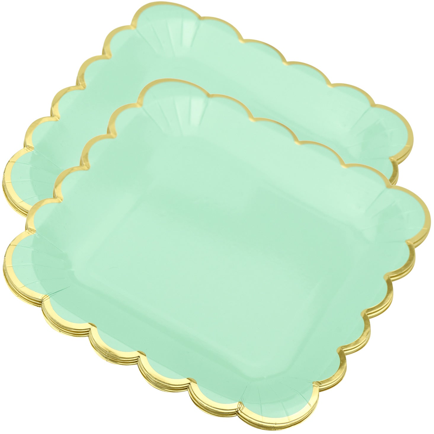 mint green paper plates