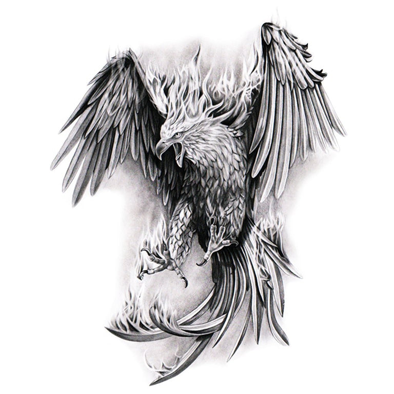 Realism A Dagger In The Arms Of A Phoenix Tattoo Idea  BlackInk