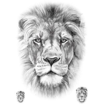 Realistic Lion Pack Temporary Tattoo Animal Fake Tattoos Artwear Tattoo Artwear Tattoo