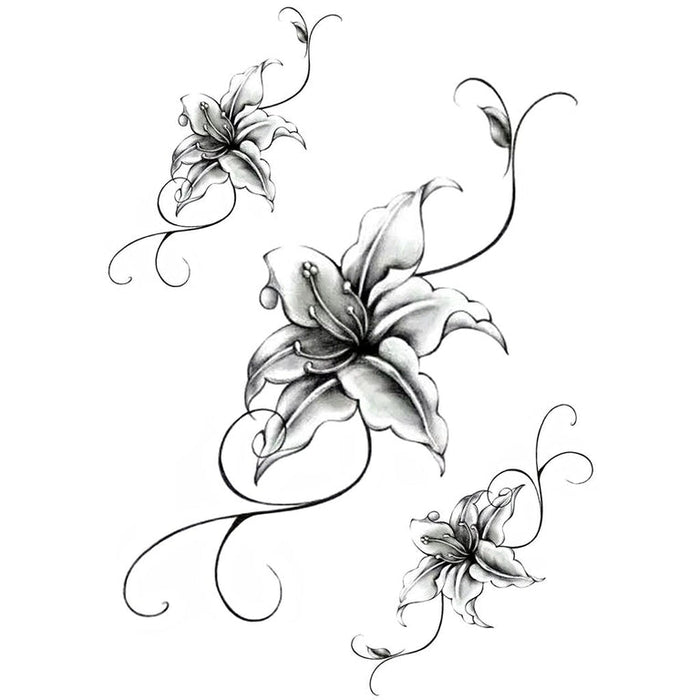 Flower Temporary Tattoos - Ultra-Realistic Flash Tattoos - Last 3-10 ...