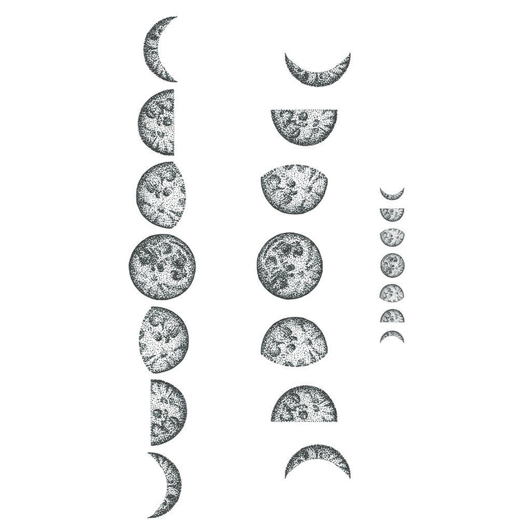 Moon Phases by Amanda Merino from Tattly Temporary Tattoos  Tattly  Temporary Tattoos  Stickers