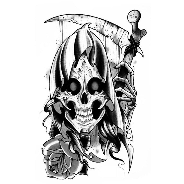 Grim reaper sternum tattoo  Tattoogridnet