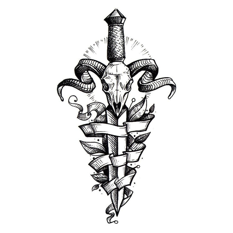 skull and swords tattoo