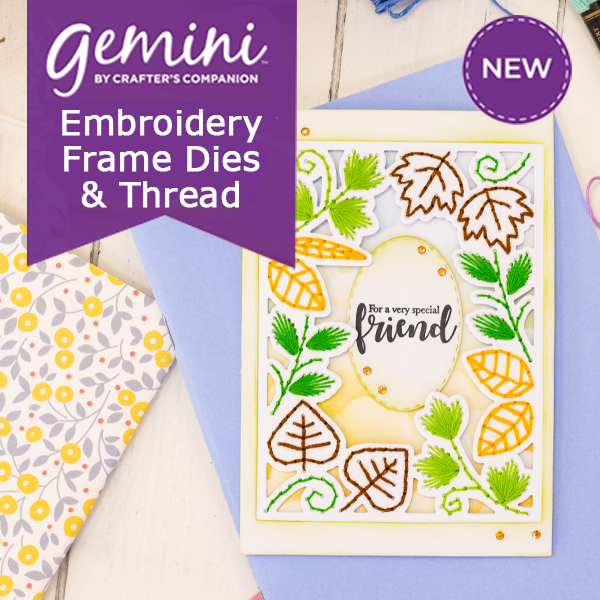 Gemini Embroidery Frame Create-a-Card Die - Swirly Leaves