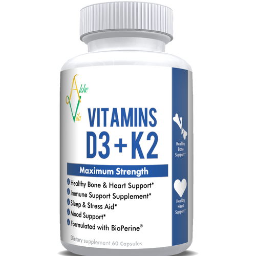 Vitamin D3+K2 plus Calcium (3-in-1 Maximum Strength formula)