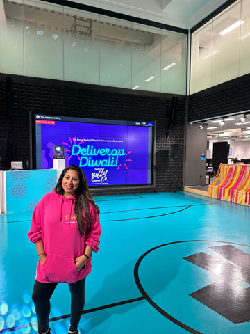 Deliveroo HQ Diwali marigold set up by Shaadi Superstore