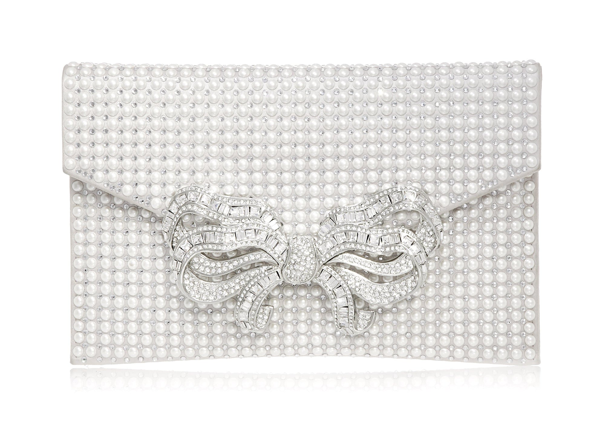 Judith Leiber Couture Crystal Bow Clutch Bag